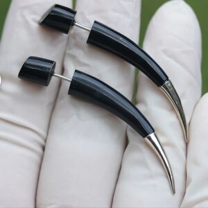 Horn Spike Fake Gauge Earrings